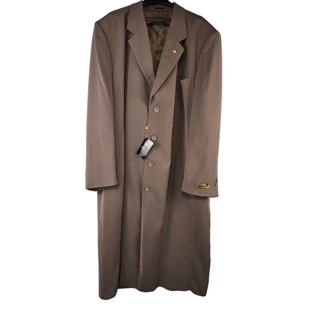 Vintage Falcone Men's Topcoat Carmel Full Length Size 50L New with‎ tags